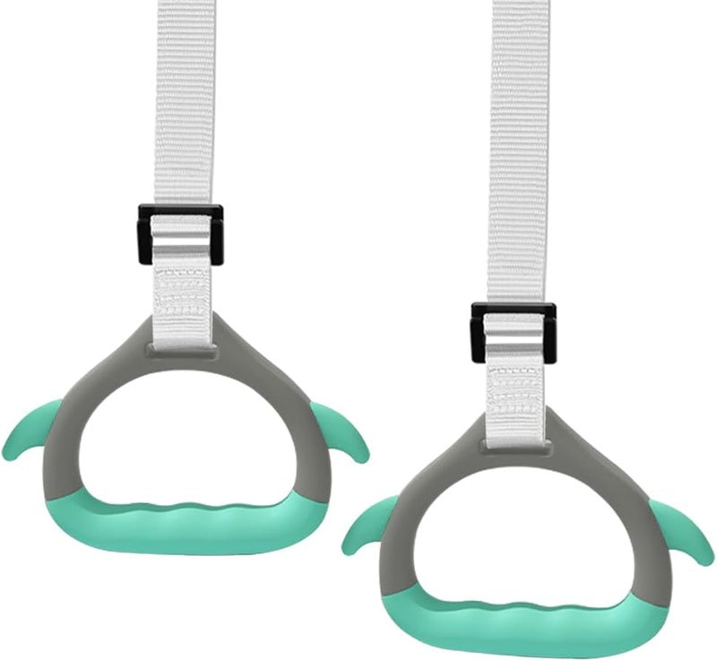 kechery Gymnastics Rings for Kid's Home Exercise, Pull up Rings with Adjustable Straps Load Bearing 800lb, Indoor Gym Anti -Slip Surface Design Rings - Image 1